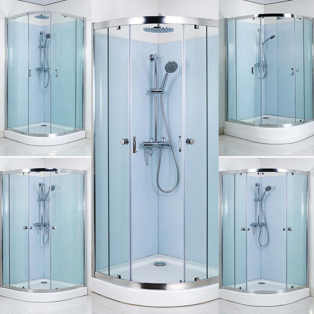 Душевые кабины из стекла угловые и душевые-трапеции