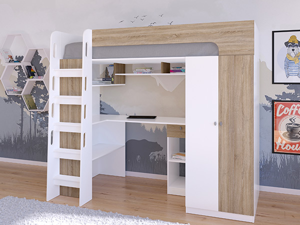 Чердак Кровать Со Шкафом - Идеальное Решение Для Маленьких Пространств